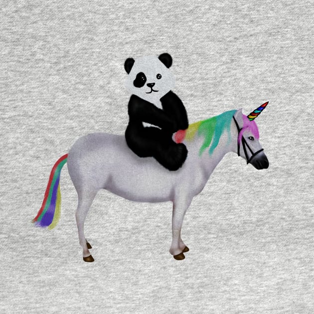 Cute Panda riding Unicorn, Birthday Girl, Women by dukito